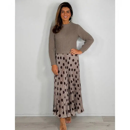 🔥New arrivals offer-Elegant 2-Piece Polka Dot Pleated Skirt Set