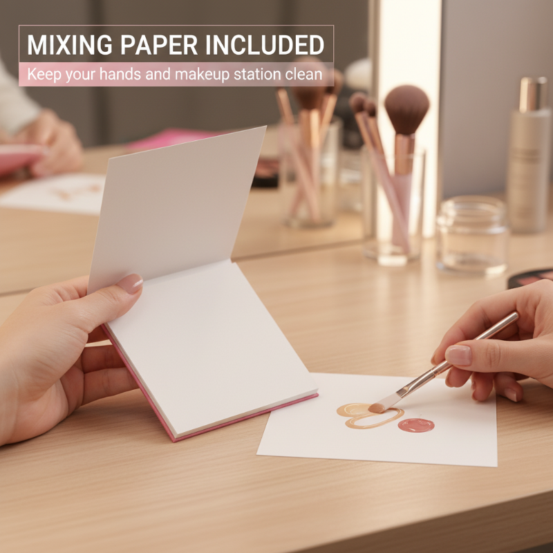 Portable Silicone Foundation Brush & Mixing Paper Set