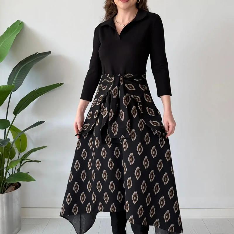 🔥New arrivals offer-Tie-Waist Fit & Flare Midi Dress