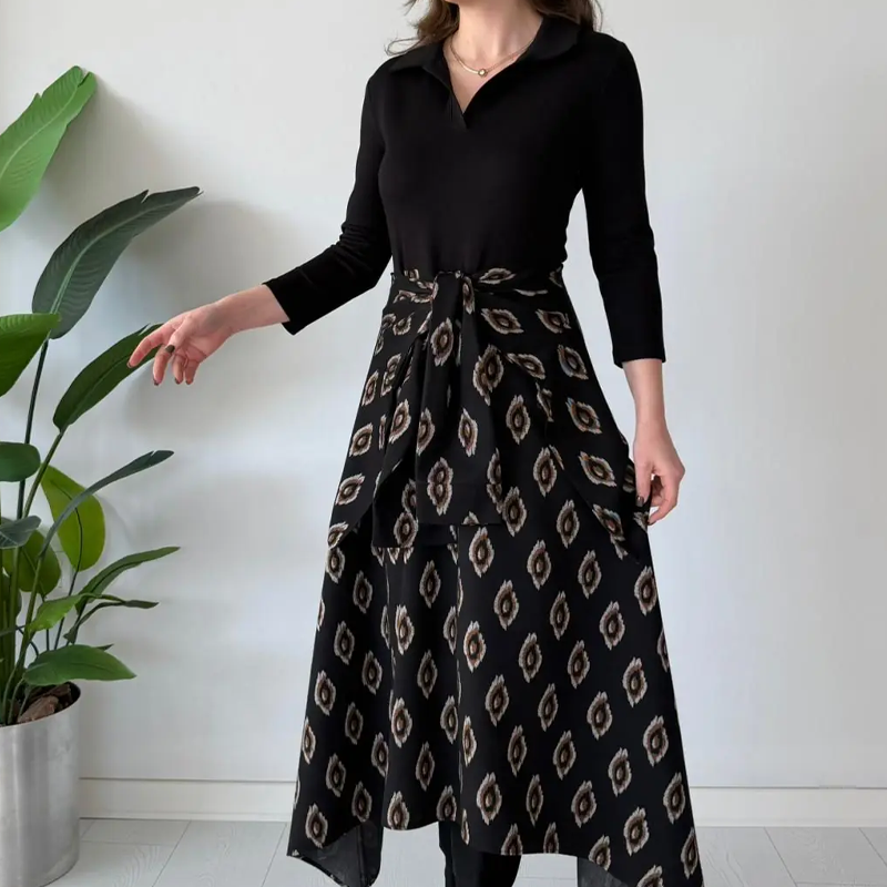 🔥New arrivals offer-Tie-Waist Fit & Flare Midi Dress