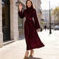 🔥New arrivals offer-Elegant Velvet Bell Sleeve Maxi Dress