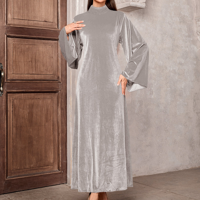 🔥New arrivals offer-Elegant Velvet Bell Sleeve Maxi Dress