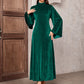 🔥New arrivals offer-Elegant Velvet Bell Sleeve Maxi Dress