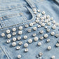 🔥Hot Sale Offers-Elegant Embellished Denim Pants for Women