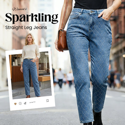 🔥Hot Sale Offers-Women's Sparkling Straight Leg Jeans
