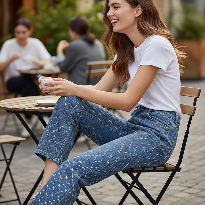 🔥Hot Sale Offers-Women's Sparkling Straight Leg Jeans