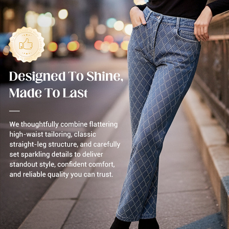 🔥Hot Sale Offers-Women's Sparkling Straight Leg Jeans