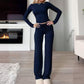 👚 50% OFF NOW! 💎 Women's Casual 2-Piece Set – Slim Top & Straight-Leg Pants, Soft Stretch Fabric ✨