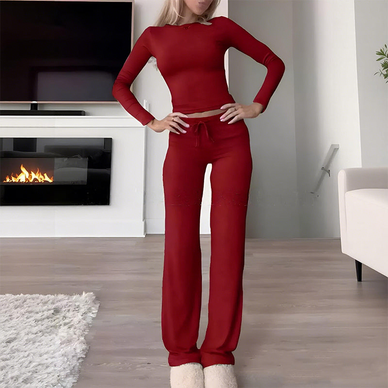 👚 50% OFF NOW! 💎 Women's Casual 2-Piece Set – Slim Top & Straight-Leg Pants, Soft Stretch Fabric ✨