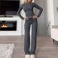 👚 50% OFF NOW! 💎 Women's Casual 2-Piece Set – Slim Top & Straight-Leg Pants, Soft Stretch Fabric ✨