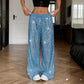 🔥Hot Sale Offers-Women’s Sequin Wide-Leg Pants with Elastic Waist