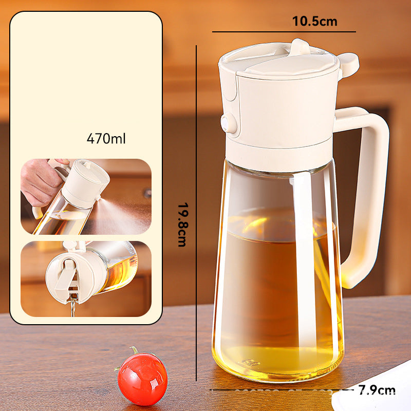 Dual-Function Oil Dispenser with Spray Nozzle