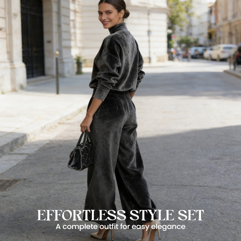 ⏳Time-Limited Special⏰Women’s Casual Warm Top & Wide Leg Pants 2-Piece Set