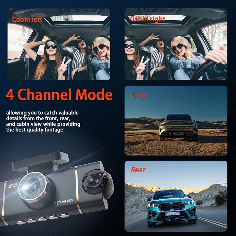 🥳2026 HOT SALE🥳💞50K+ SOLD!🌙🚘 50% OFF! 4-Channel Car Camera – Front, rear & interior coverage. Motion detection, loop recording. G-sensor locks accident footage. Drive & park with confidence. 👴✅