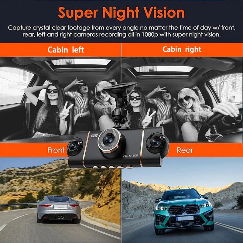 🥳2026 HOT SALE🥳💞50K+ SOLD!🌙🚘 50% OFF! 4-Channel Car Camera – Front, rear & interior coverage. Motion detection, loop recording. G-sensor locks accident footage. Drive & park with confidence. 👴✅