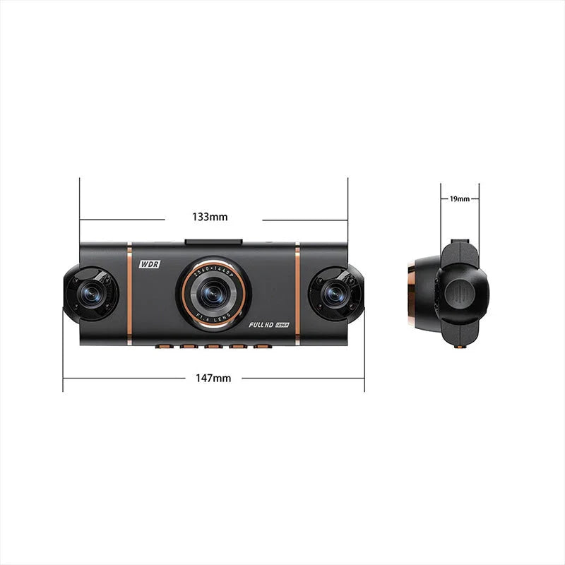 🏆50% Off!🚗4-Channel HD Dashcam with Front Interior Rear Recording🎥