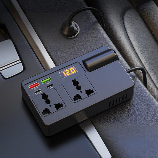 🔥Hot Sale Offers-Portable Car Inverter 12V/24V to 220V with Digital Display