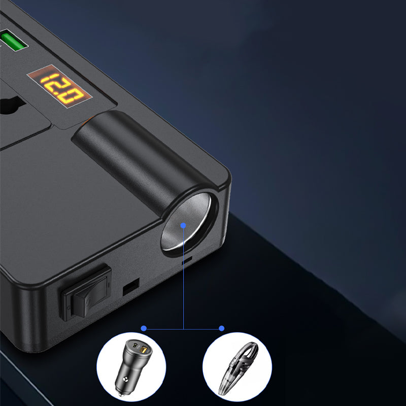 🔥Hot Sale Offers-Portable Car Inverter 12V/24V to 220V with Digital Display