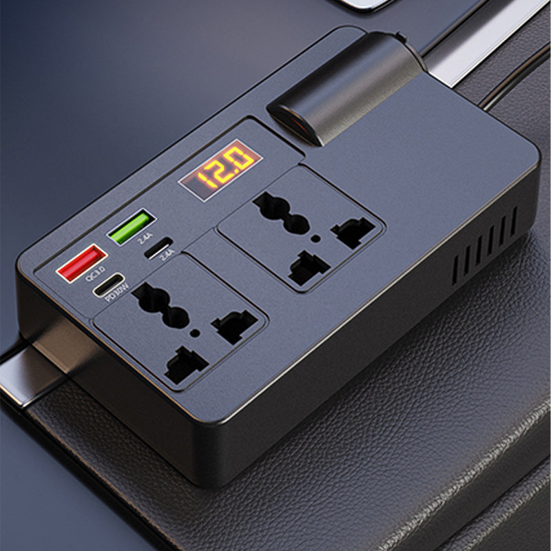 🔥Hot Sale Offers-Portable Car Inverter 12V/24V to 220V with Digital Display
