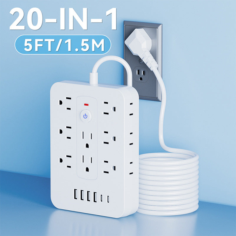 🔥Limited-time offer-20-in-1 Power Strip with Overload Protection