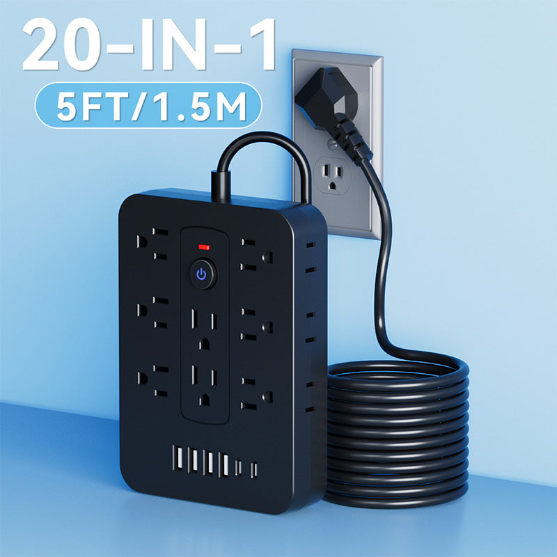 🔥Limited-time offer-20-in-1 Power Strip with Overload Protection