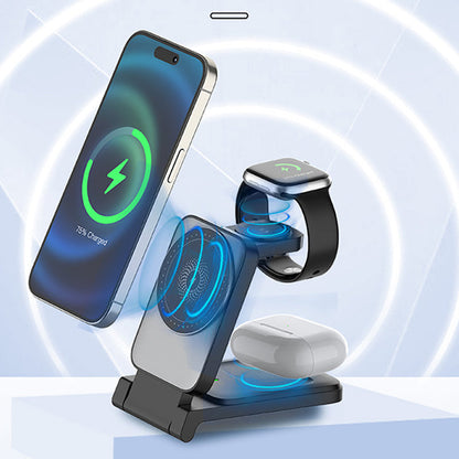 🔥Hot Sale Offers-3-in-1 Foldable Magnetic Wireless Charger
