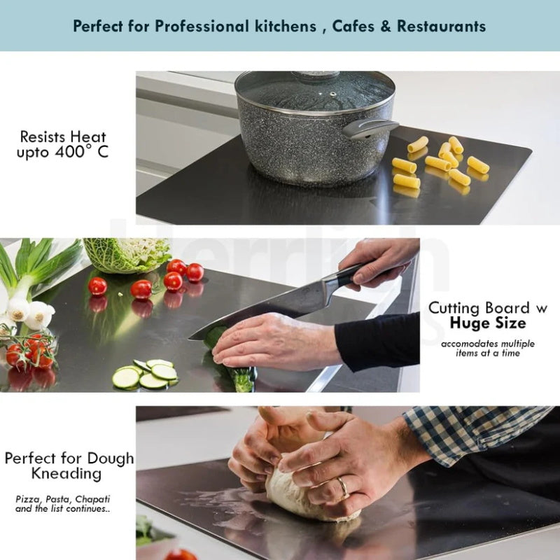 ✨ Stainless Steel Countertop Chopping Board – Hygienic, Knife-Friendly & Easy-Clean Surface 🍽️