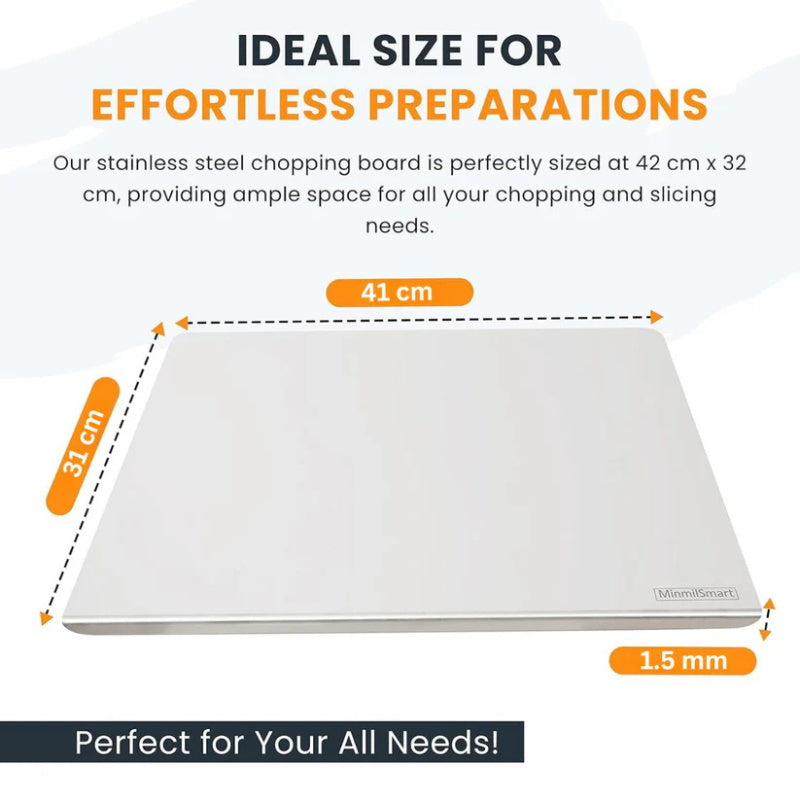 ✨ Stainless Steel Countertop Chopping Board – Hygienic, Knife-Friendly & Easy-Clean Surface 🍽️