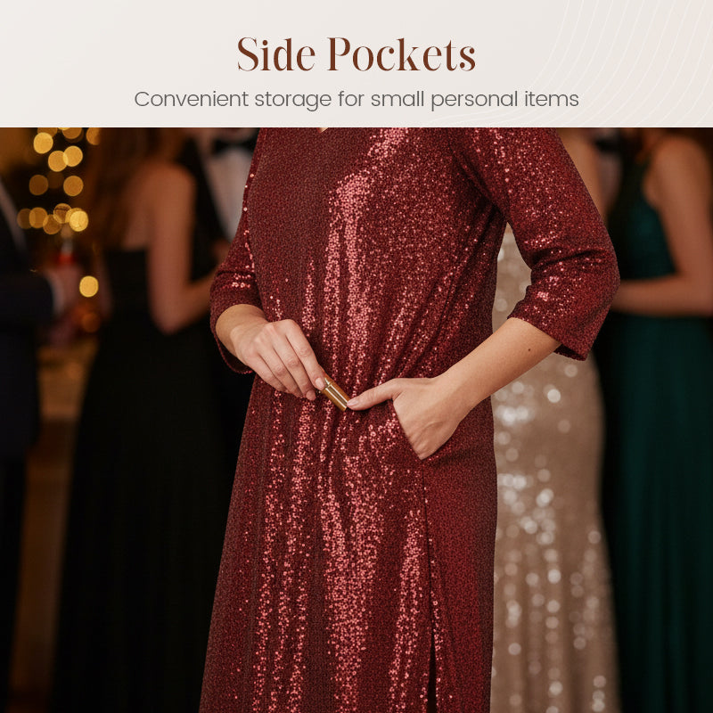 🔥New Arrivals & Special Offers-Women's Sparkle Sequin V-Neck Dress