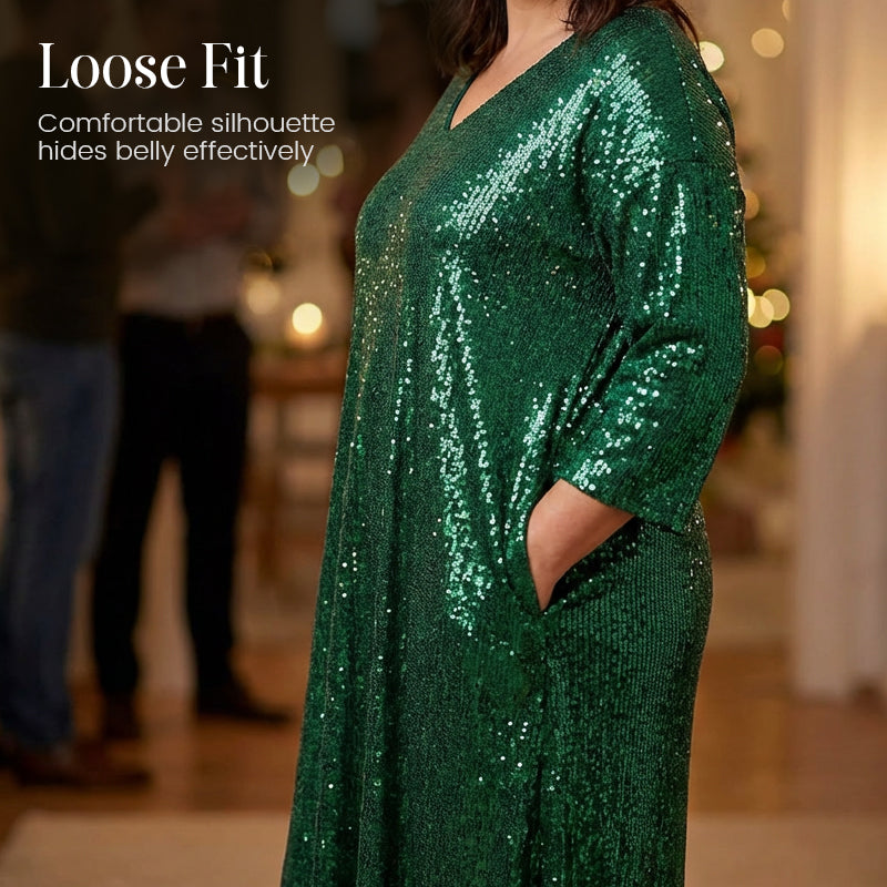 🔥New Arrivals & Special Offers-Women's Sparkle Sequin V-Neck Dress