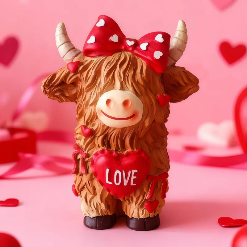 🔥Hot Sale Offers-Valentine's Day Highland Cow Couple Figurines