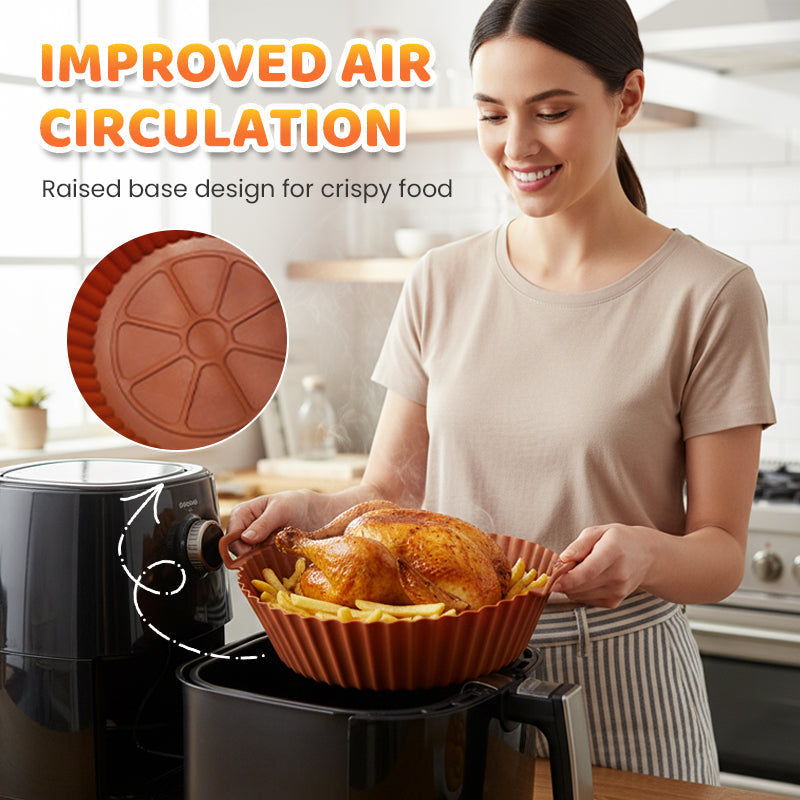 🏆 Last Day Special Price £9.79!!!Reusable Silicone Air Fryer Liner