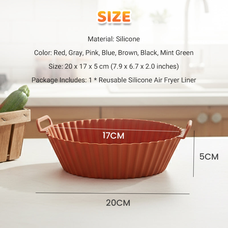 🏆 Last Day Special Price £9.79!!!Reusable Silicone Air Fryer Liner