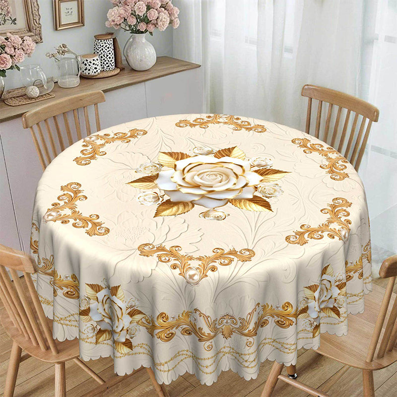 🔥Limited-time offer-Waterproof Gold Rose Tablecloth
