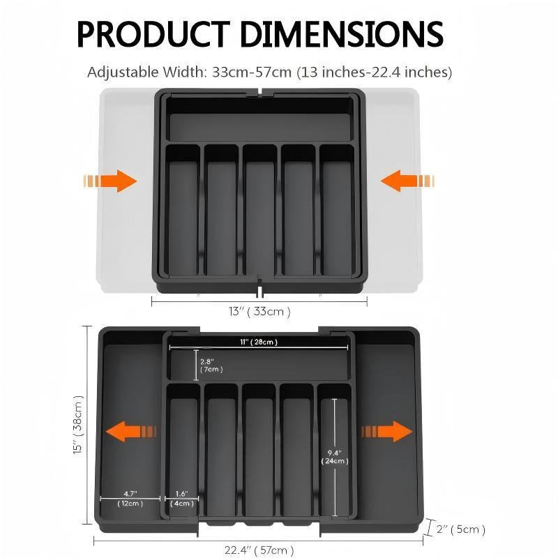 🔥Hot Sale Offers-Extendable Kitchen Cutlery Storage Organizer