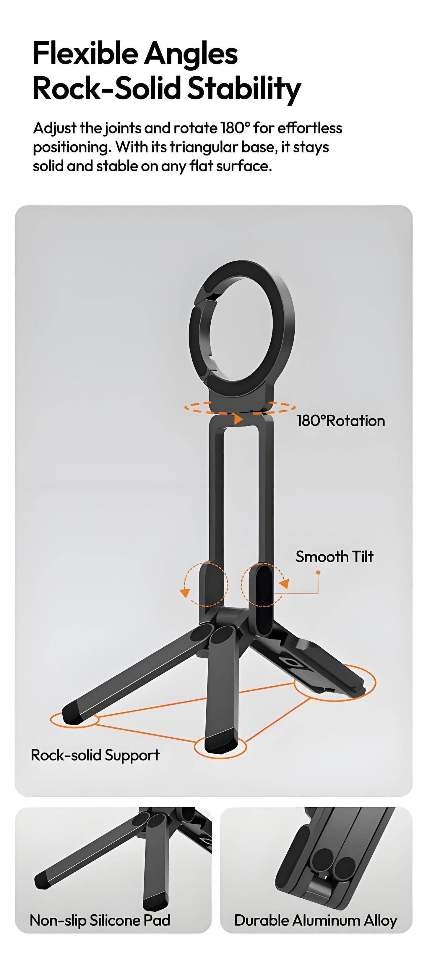 📢📢50% off!! ⏰ Magnetic Mount – 5-in-1 Mini Tripod with Dual MagSafe Magnets, Foldable Hook & Arca-Swiss Base! 📱🎥