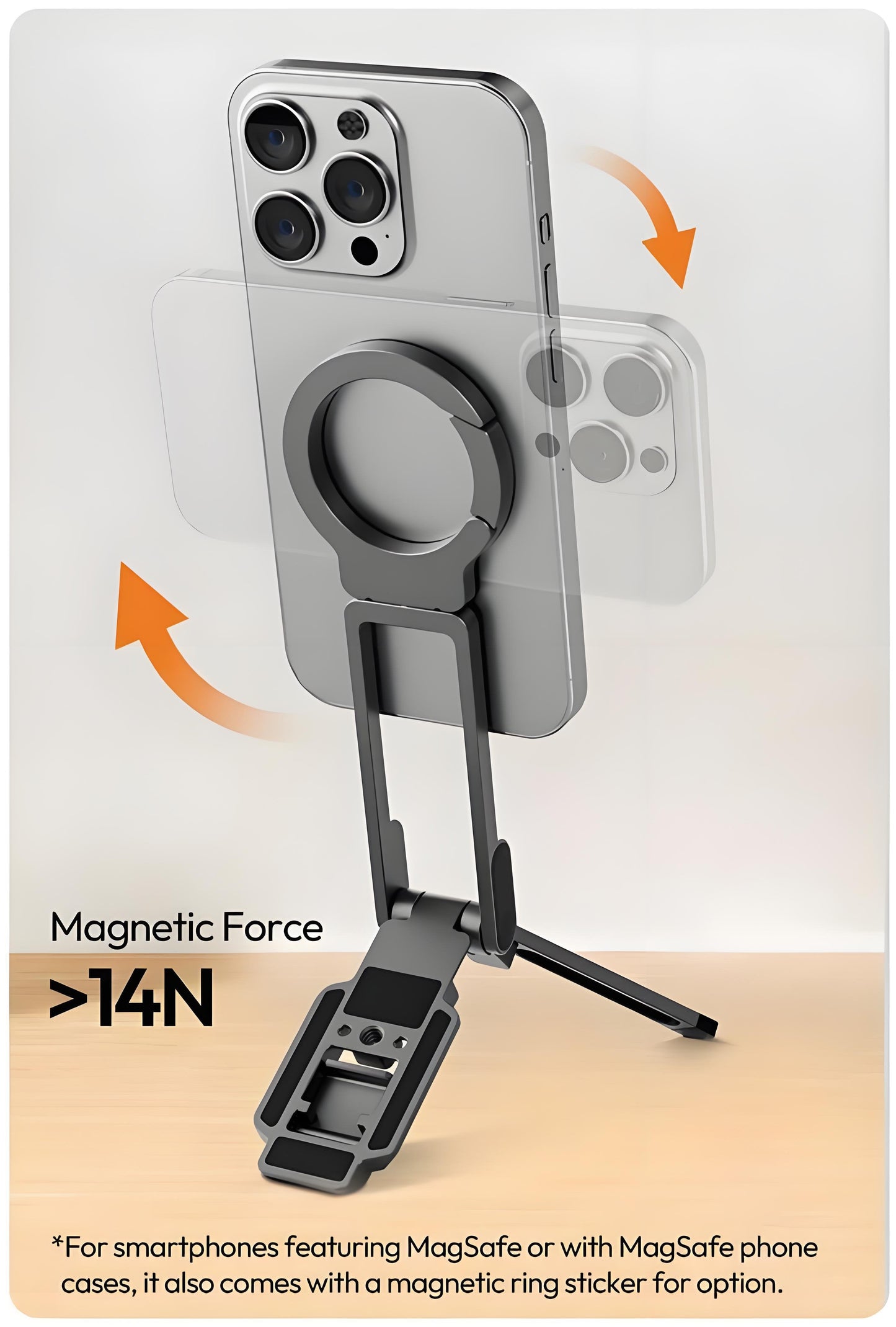 📢📢50% off!! ⏰ Magnetic Mount – 5-in-1 Mini Tripod with Dual MagSafe Magnets, Foldable Hook & Arca-Swiss Base! 📱🎥