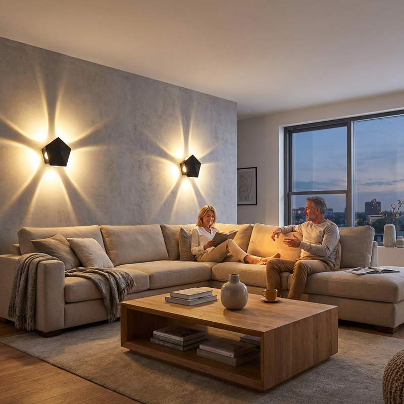 🔥Limited-time offer-Modern LED Wall Sconce with Geometric Light Effect