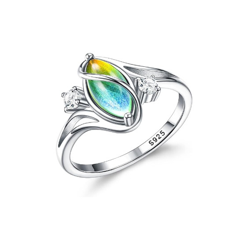 ⏳Limited-time 50% off⏰Geometric Oval Moonstone Ring with Zirconia Accents🌙💍