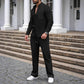 Men’s Casual Waffle Shirt Pants 2-Piece Set