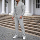 Men’s Casual Waffle Shirt Pants 2-Piece Set