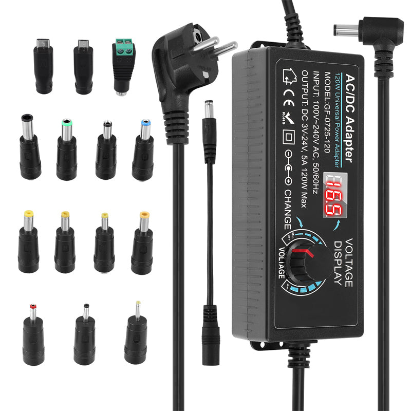 🔥Limited-time offer-Adjustable 3V-24V 3A Universal AC/DC Power Adapter