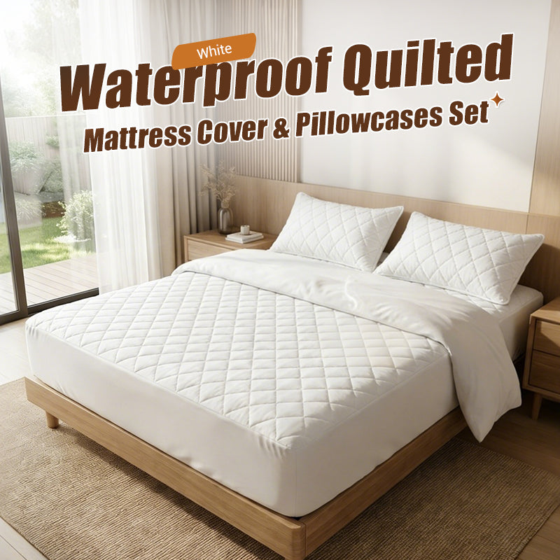 🌤️50% off!🛏️Waterproof Quilted Mattress Cover & Pillowcases Set