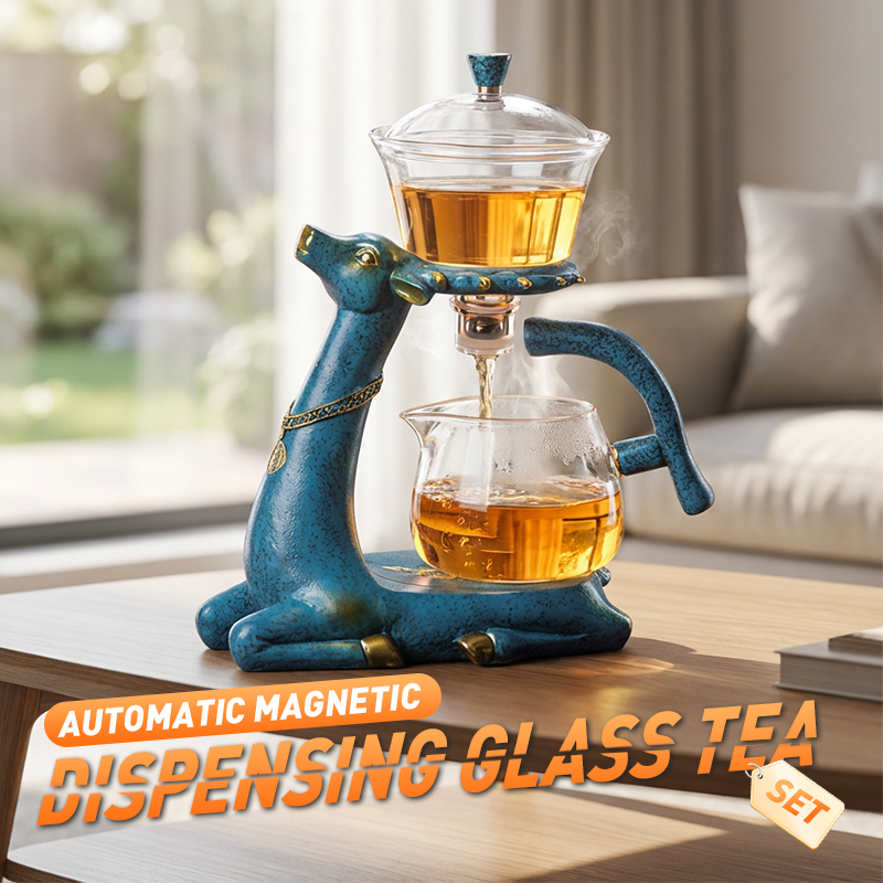 🔥Hot Sale Offers-Automatic Magnetic Dispensing Glass Tea Set