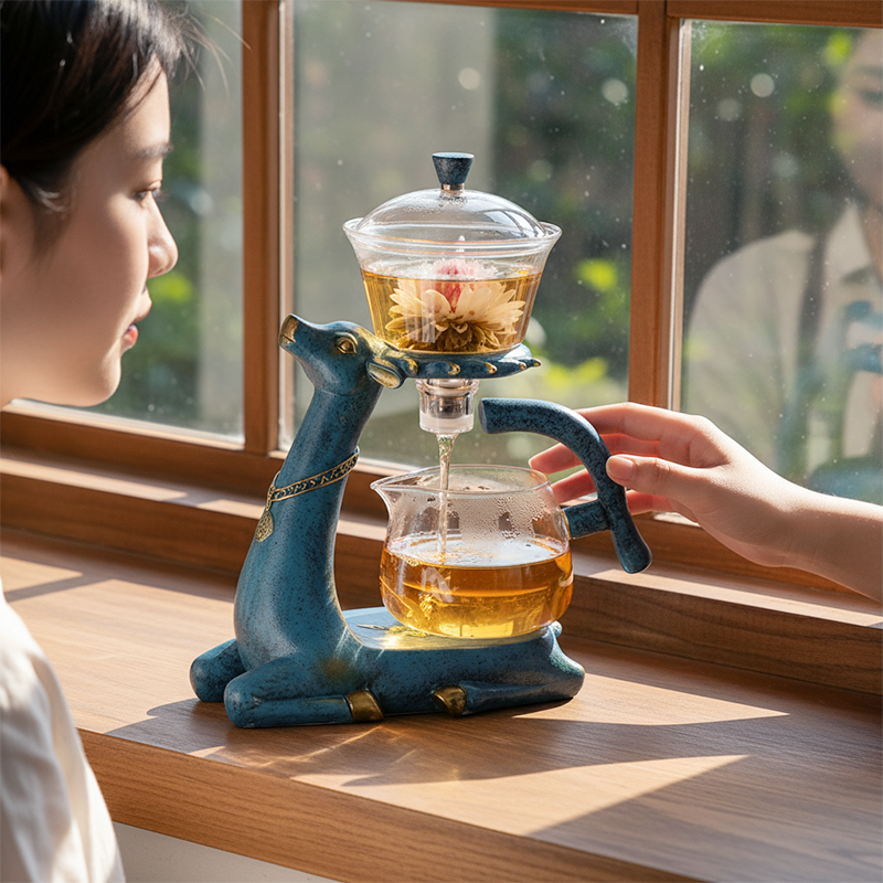 🔥Hot Sale Offers-Automatic Magnetic Dispensing Glass Tea Set