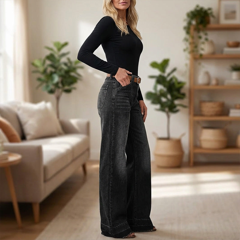 ⏰ 60% OFF NOW! 👖 Women's Retro Flare Jeans – Stretch Denim, Functional Pockets & Vintage High-Waist Fit 🌟