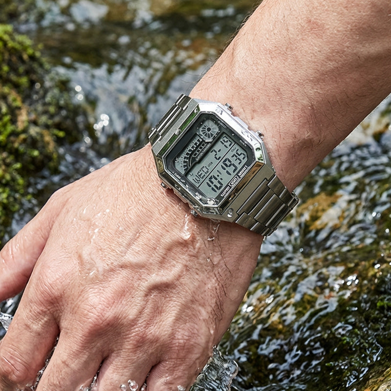 ⌚ 50% OFF! ⏱️ Unisex digital watch with square display – luminous display, 50M waterproof & lightweight durable strap 🌙