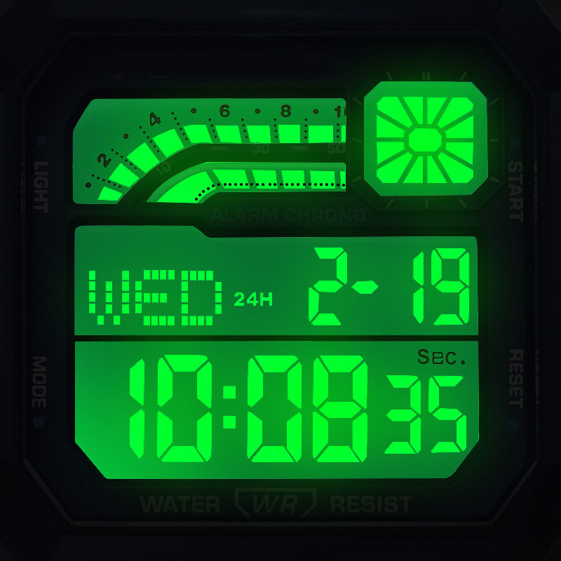 🔥Limited-time offer-Unisex-Digitaluhr mit quadratischem Display und Leuchtanzeige