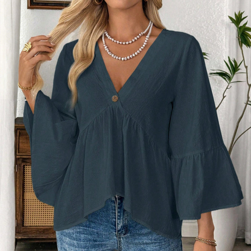 🔥Hot Sale Offers-Women's V-Neck Ruffle Sleeve Blouse