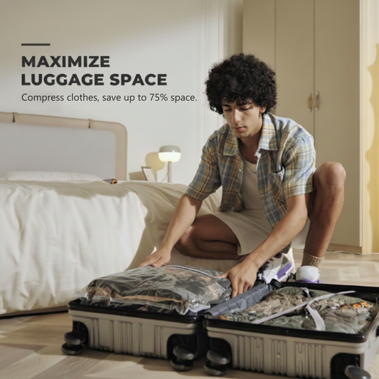 🧳 Must-Have Travel Vacuum Storage Bags—Save Up to 75% Space in Your Luggage!